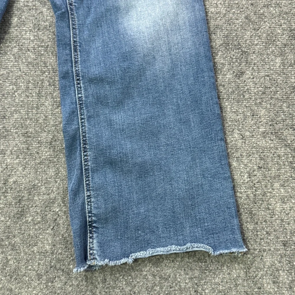 Edgely Womens 22W Short Mid Rise Slim Boot Jeans Raw Hem Stretch Plus Size - Picture 3 of 14